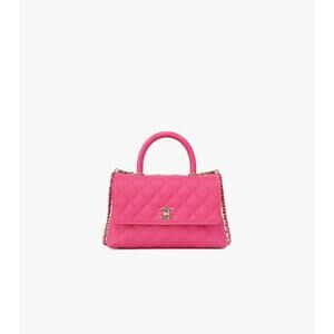 CHANEL Small Pink Caviar Skin Coco Handle Bag C-A20436